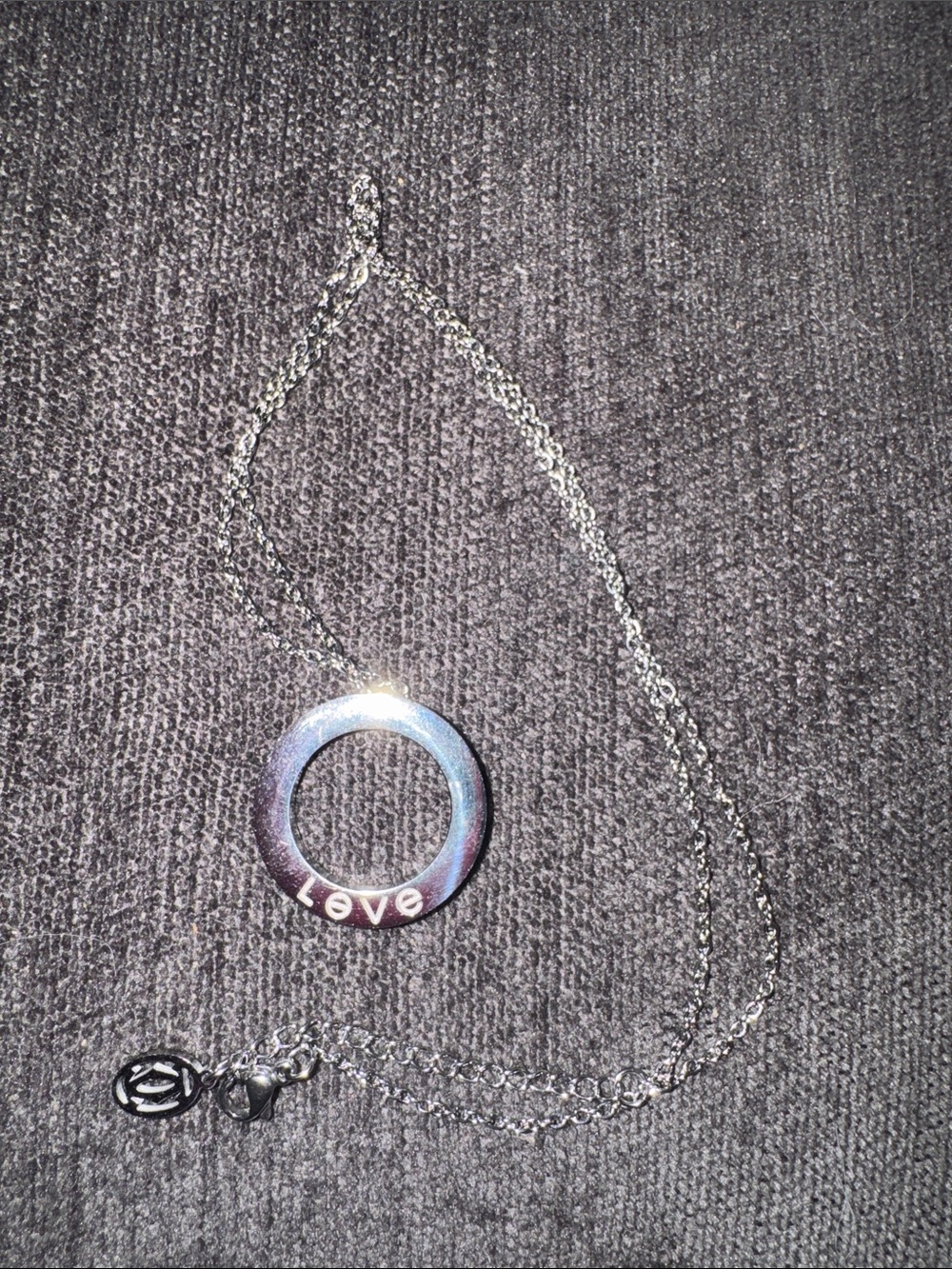 Stainless steel 'Love' Circle Necklace - Women's Jewelry
